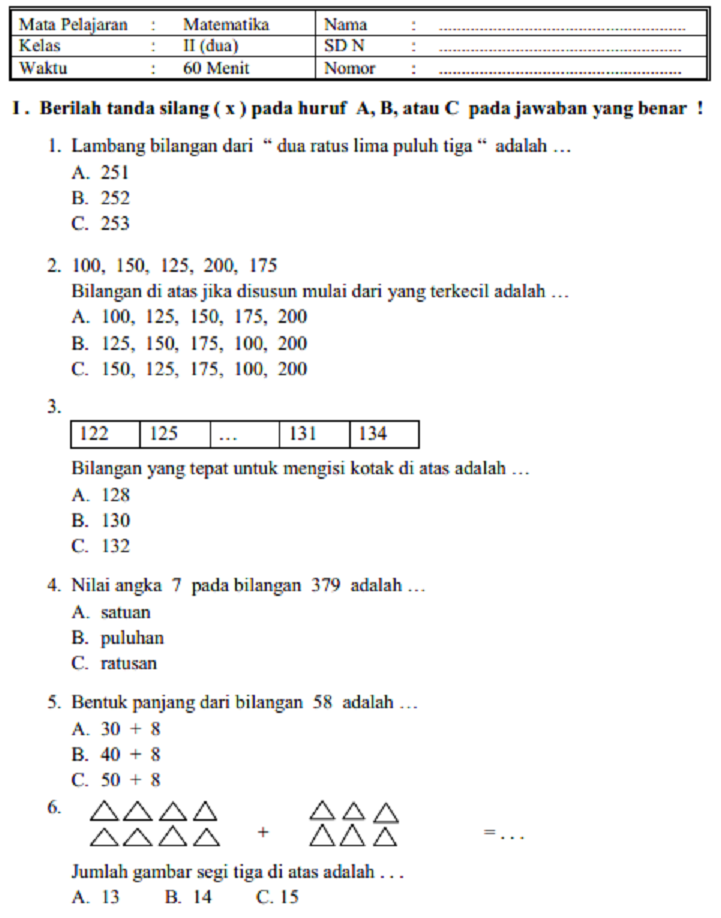 Kumpulan Contoh Soal Uas Matematika Kelas 4 Semester 1 Kurikulum 2013 Kumpulan Contoh Soal Uas Matematika Kelas 4 Semester 1 Kurikulum 2013