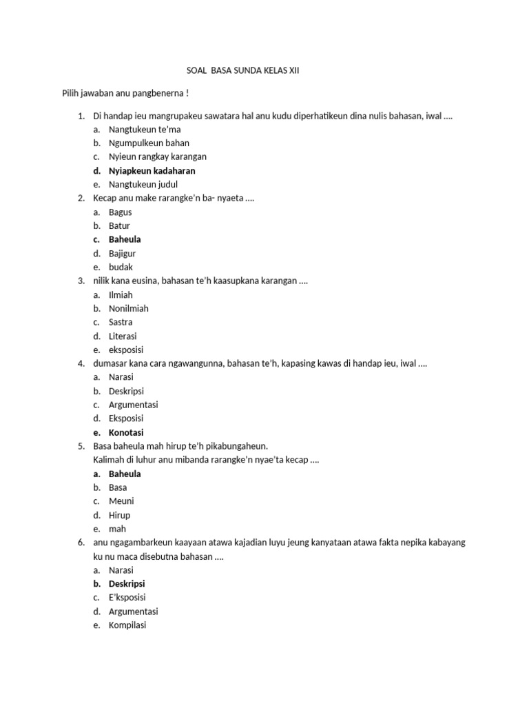5 Contoh Artikel Bahasa Sunda untuk Ujian Sekolah Kelas 12 yang Wajib Kamu Tahu