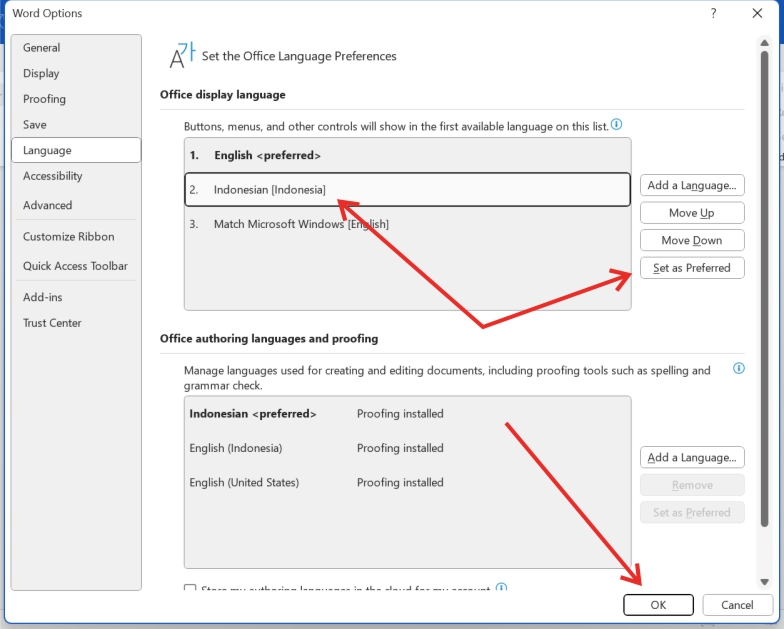 Cara Mengubah Bahasa Microsoft Word menjadi Bahasa Indonesia