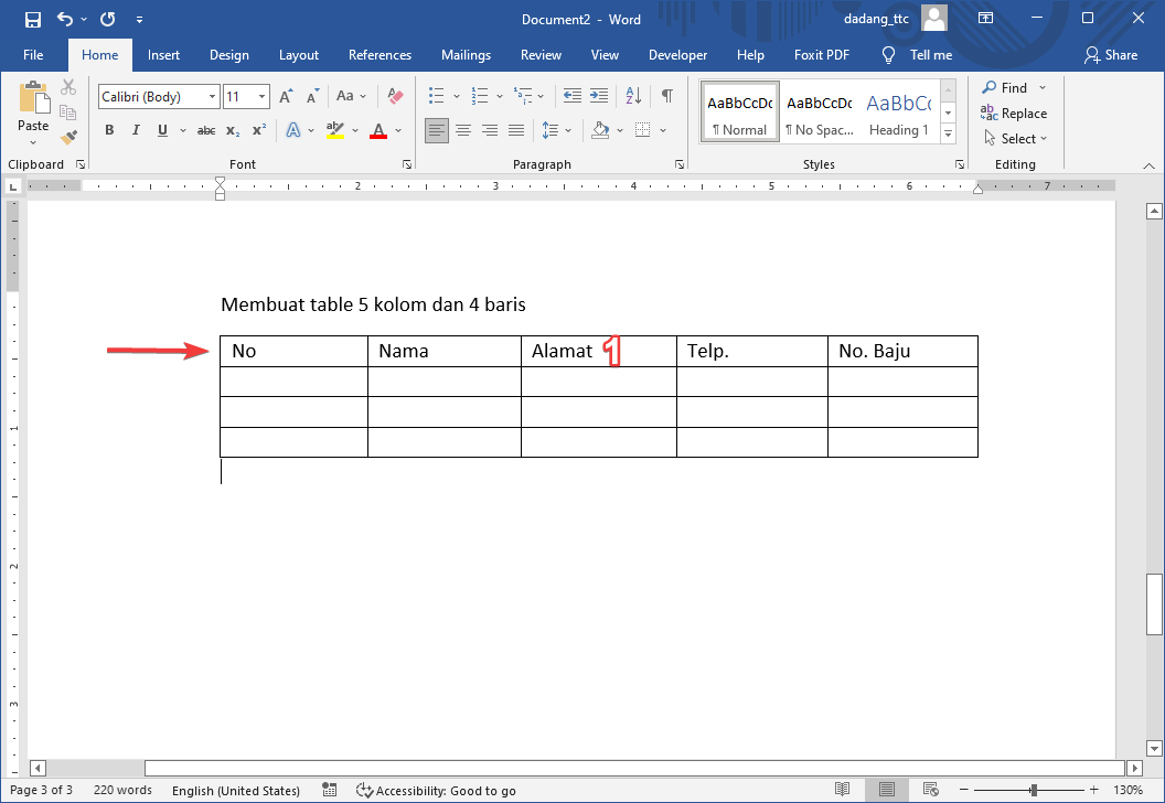 Cara Membuat Mengatur Tabel di Word Tutorial Pemula TTC Cara Membuat Mengatur Tabel di Word Tutorial Pemula TTC