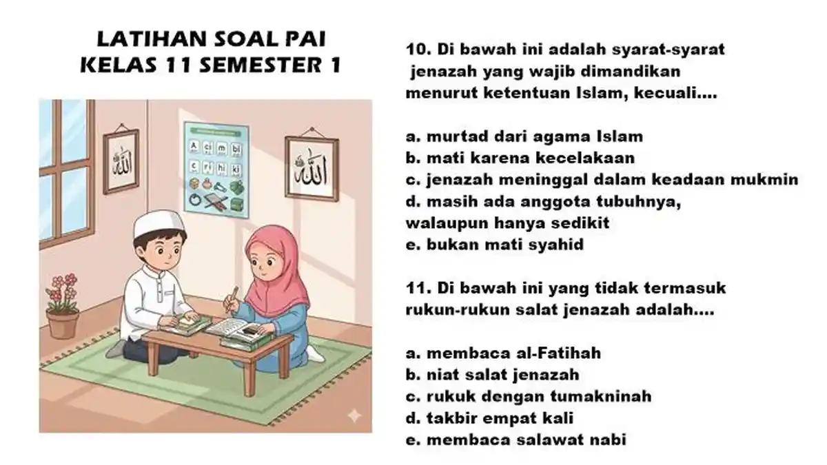 5 Contoh Soal PAI Kelas 11 Mid Semester 1 Kurikulum 2013 yang Wajib Kamu Kuasai