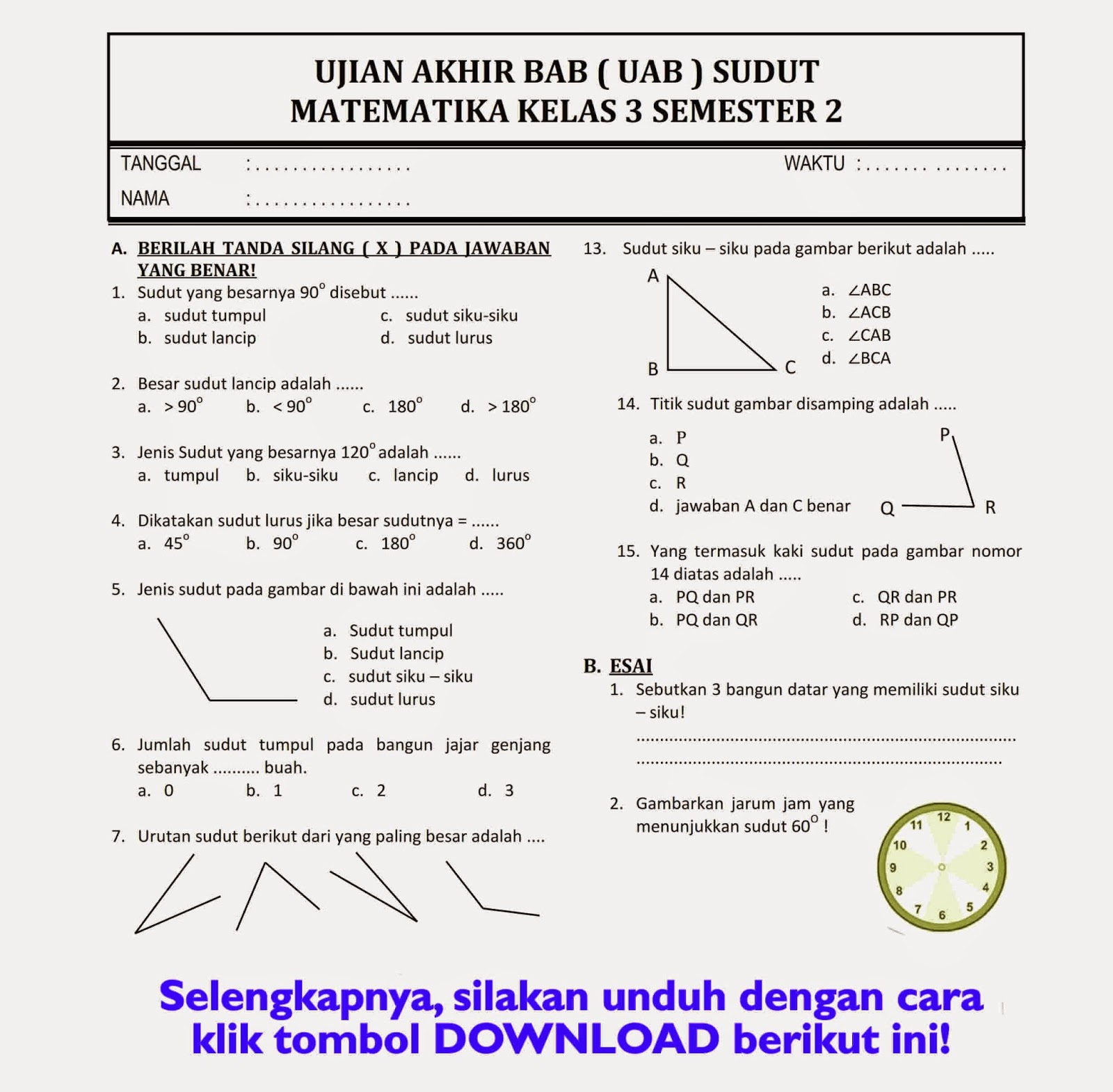 Mari kita susun artikel yang membahas contoh soal UTS Matematika Kelas