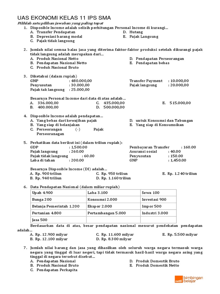 7 Contoh Soal UAS Ekonomi Kelas 11 Semester 1 Kurikulum 2013 yang Wajib Kamu Kuasai Sebelum Ujian 2026 7 Contoh Soal UAS Ekonomi Kelas 11 Semester 1 Kurikulum 2013 yang Wajib Kamu Kuasai Sebelum Ujian 2026