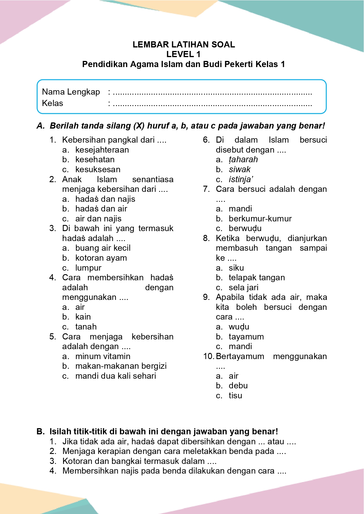 7 Rahasia Menguasai Contoh Soal PAI Kelas 1 SD Kurikulum 2013 yang Pernah Anda Dengar 7 Rahasia Menguasai Contoh Soal PAI Kelas 1 SD Kurikulum 2013 yang Pernah Anda Dengar