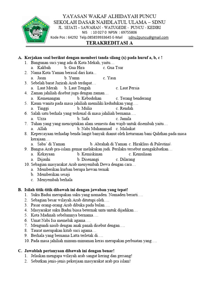 80+ Contoh Soal UKK SKI Kelas 3 Semester 2 Ternyata Mudah, Ini Kunci Jawaban Lengkapnya 80+ Contoh Soal UKK SKI Kelas 3 Semester 2 Ternyata Mudah, Ini Kunci Jawaban Lengkapnya