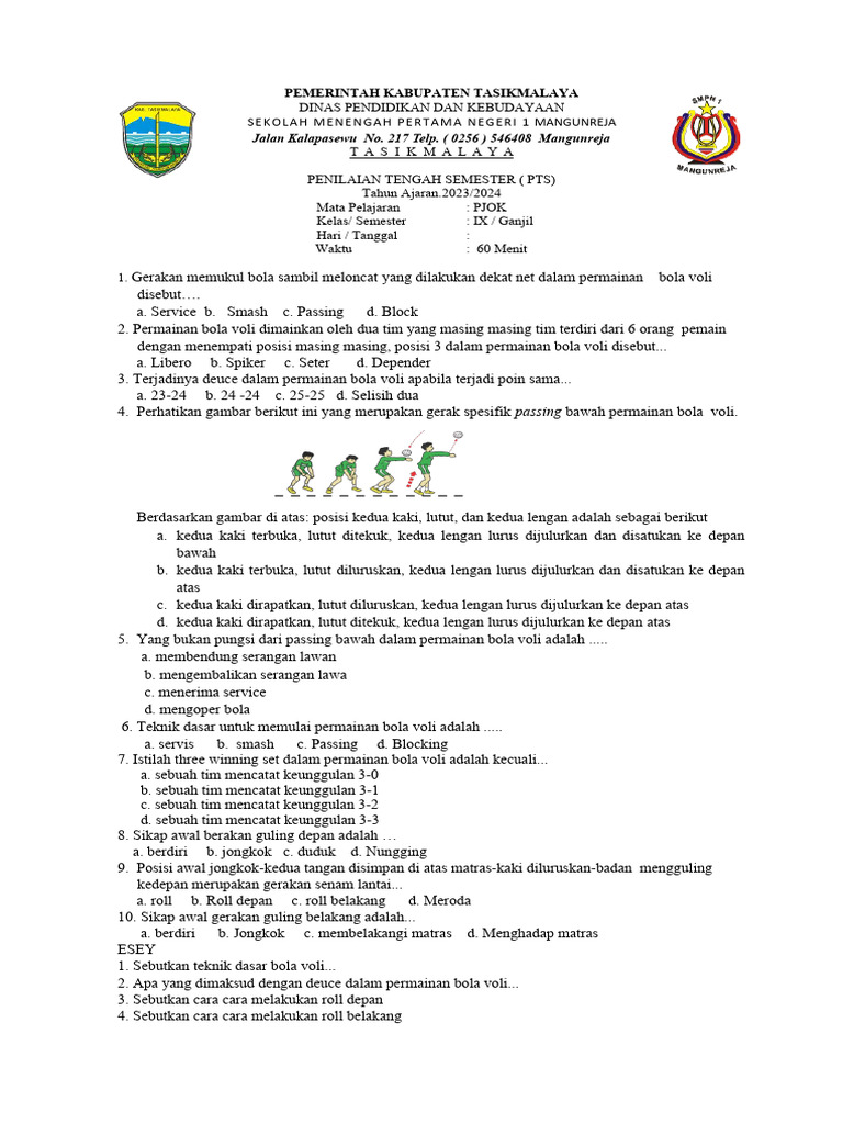 Teknik Dasar dan Aturan Bola Voli PDF Teknik Dasar dan Aturan Bola Voli PDF