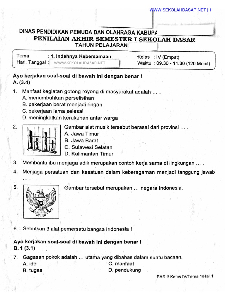 Terbukti Memudahkan Belajar! Download Soal Tema 1 Kelas 4 PDF Gratis Sebelum Libur Sekolah Terbukti Memudahkan Belajar! Download Soal Tema 1 Kelas 4 PDF Gratis Sebelum Libur Sekolah
