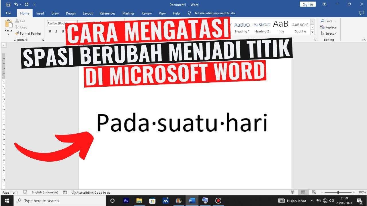 Ternyata Tulisan spasi di MS Word berubah menjadi Titik, Ini 5 Trik Mengatasinya Crash