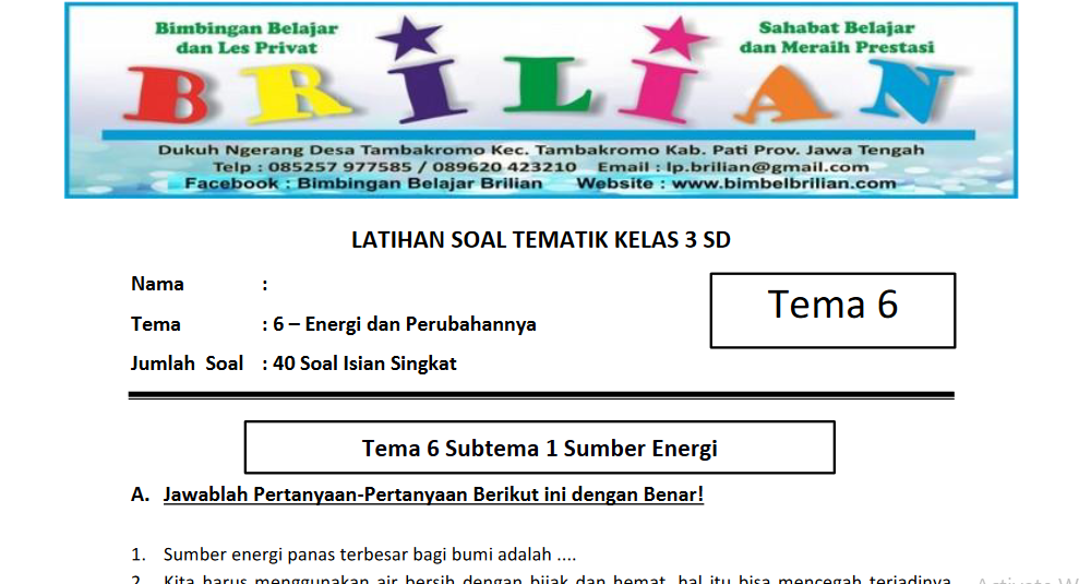 Akhirnya 7 Cara Cepat Dapatkan download soal tema 6 kelas 3 sd kurikulum 2013 brilian Akhirnya 7 Cara Cepat Dapatkan download soal tema 6 kelas 3 sd kurikulum 2013 brilian