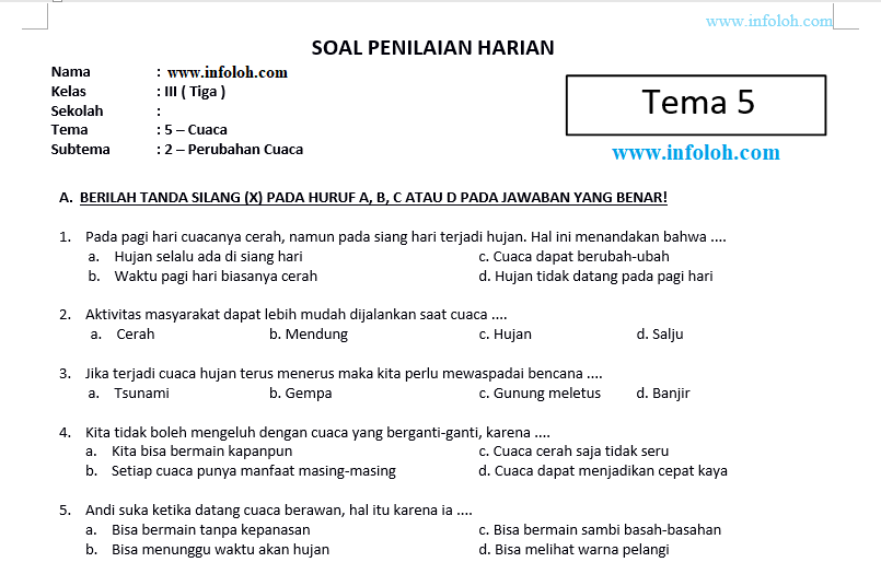 Terbukti! 7 Cara Cepat download soal tema 5 subtema 2 kelas 3 pdf Sebelum Libur Panjang