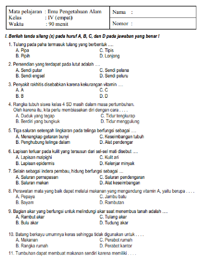 Latihan Soal PAS Kelas 4 Semester 1 dan Kunci Jawaban Terbaru Agar Nilai Maksimal Latihan Soal PAS Kelas 4 Semester 1 dan Kunci Jawaban Terbaru Agar Nilai Maksimal
