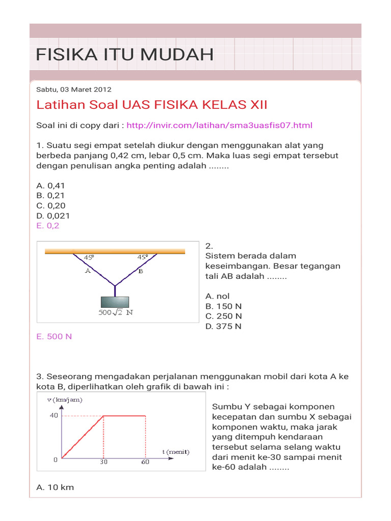 Rahasia Nilai Sempurna dengan Latihan Soal UAS Fisika Kelas 12 Semester 1 Terbaru Rahasia Nilai Sempurna dengan Latihan Soal UAS Fisika Kelas 12 Semester 1 Terbaru
