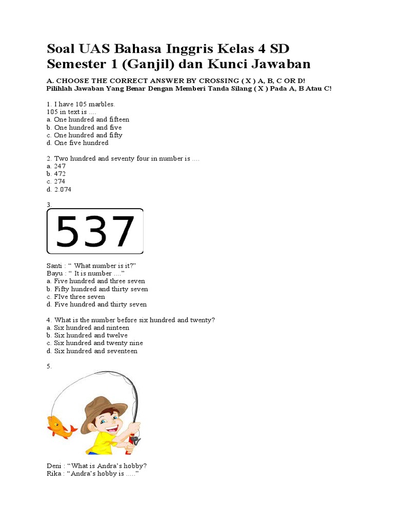 Rahasia Skor Sempurna Latihan Soal UAS Bahasa Inggris Kelas 4 Semester 1 Wajib Tahu Rahasia Skor Sempurna Latihan Soal UAS Bahasa Inggris Kelas 4 Semester 1 Wajib Tahu